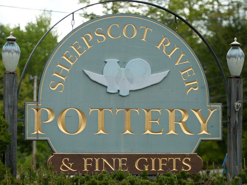 Sheepscot River Pottery store sign